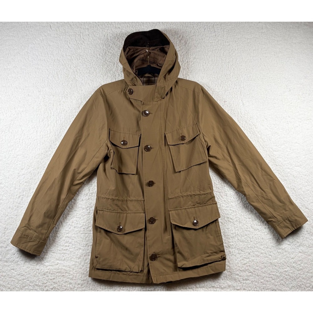 J Crew Wallace Barnes Lightweight Utility Parka Jacket XS Tan Hooded Workwear